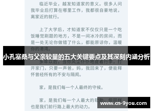 小孔塞桑与父亲较量的五大关键要点及其深刻内涵分析